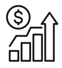 Icon showing a graph that shows more bookings by using a local vacation rental manager in ocean city md